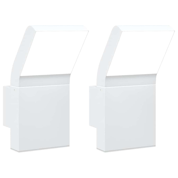 Vidaxl buitenwandlampen 2 st led gegoten aluminium wit
