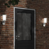 Vidaxl buitenwandlampen 2 st met sensors roestvrij staal zilverkleurig - afbeelding 1