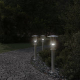 Vidaxl vloerlamp voor buiten 3 st 60 cm roestvrij staal zilverkleurig - afbeelding 3