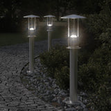 Vidaxl vloerlamp voor buiten 3 st 60 cm roestvrij staal zilverkleurig - afbeelding 1