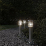 Vidaxl vloerlamp voor buiten 3 st 60 cm roestvrij staal zilverkleurig - afbeelding 3