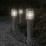 Vidaxl vloerlamp voor buiten 3 st 60 cm roestvrij staal zilverkleurig - afbeelding 1