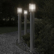 Vidaxl vloerlamp voor buiten met sensor 110 cm roestvrijstaal zilver - afbeelding 1