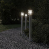 Vidaxl buitenvloerlampen 3 st met sensors 110 cm roestvrijstaal zilver - afbeelding 3