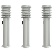 Vidaxl buitenvloerlampen 3 st stopcontact 60 cm roestvrijstaal zilver - afbeelding 2