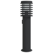 Vidaxl buitenvloerlamp met stopcontact 60 cm roestvrijstaal zwart - afbeelding 2