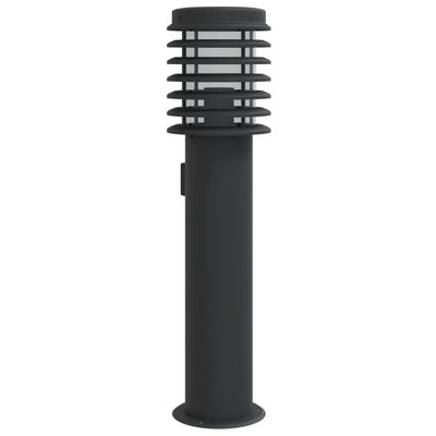 Vidaxl buitenvloerlamp met stopcontact 60 cm roestvrijstaal zwart