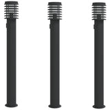Vidaxl buitenvloerlampen 3 st stopcontact 110 cm roestvrijstaal zwart - afbeelding 2