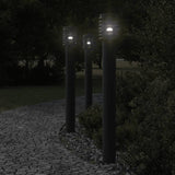 Vidaxl buitenvloerlampen 3 st stopcontact 110 cm roestvrijstaal zwart - afbeelding 1