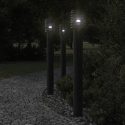 Vidaxl buitenvloerlampen 3 st stopcontact 110 cm roestvrijstaal zwart - afbeelding 1