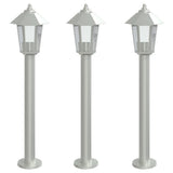 Vidaxl vloerlamp voor buiten 3 st 80 cm roestvrijstaal zilverkleurig - afbeelding 2