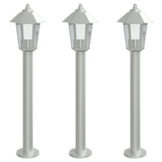 Vidaxl vloerlamp voor buiten 3 st 80 cm roestvrijstaal zilverkleurig - afbeelding 2