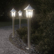 Vidaxl vloerlamp voor buiten 3 st 80 cm roestvrijstaal zilverkleurig - afbeelding 1