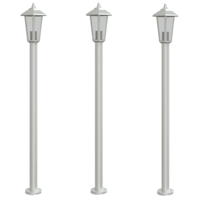 Vidaxl vloerlamp voor buiten 3 st 120 cm roestvrijstaal zilverkleurig