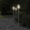 Vidaxl vloerlamp voor buiten 3 st 120 cm roestvrijstaal zilverkleurig