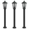 Vidaxl vloerlamp voor buiten 3 st 80 cm roestvrijstaal zwart
