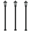Vidaxl vloerlamp voor buiten 3 st 120 cm roestvrijstaal zwart
