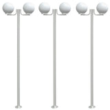 Vidaxl buitenvloerlampen 3 st 215 cm roestvrij staal zilverkleurig - afbeelding 2