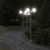 Vidaxl buitenvloerlampen 3 st 215 cm roestvrij staal zilverkleurig - afbeelding 3