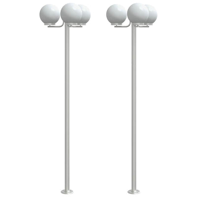 Vidaxl vloerlamp voor buiten 2 st 215 cm roestvrij staal zilverkleurig