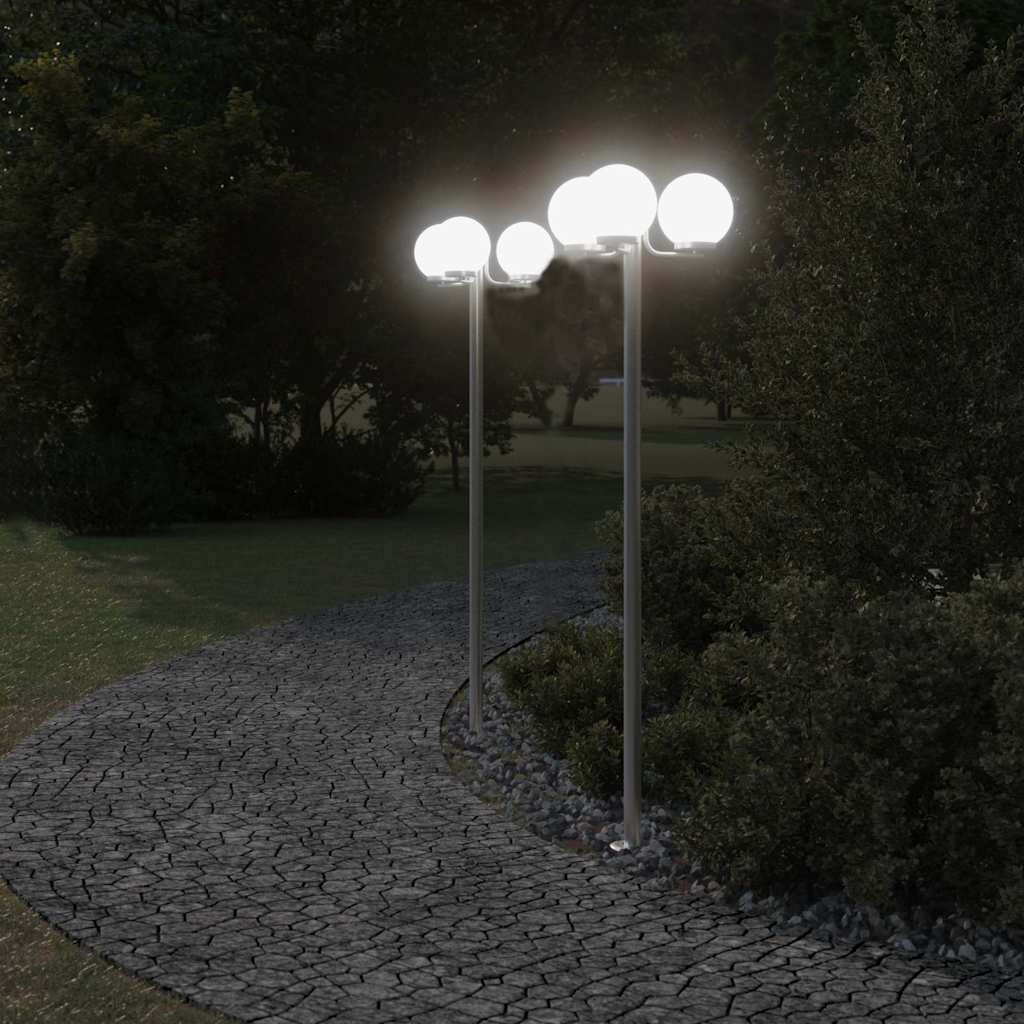 Vidaxl vloerlamp voor buiten 2 st 215 cm roestvrij staal zilverkleurig