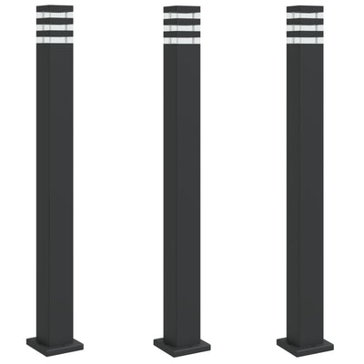 Vidaxl vloerlampen voor buiten 3 st 110 cm aluminium zwart