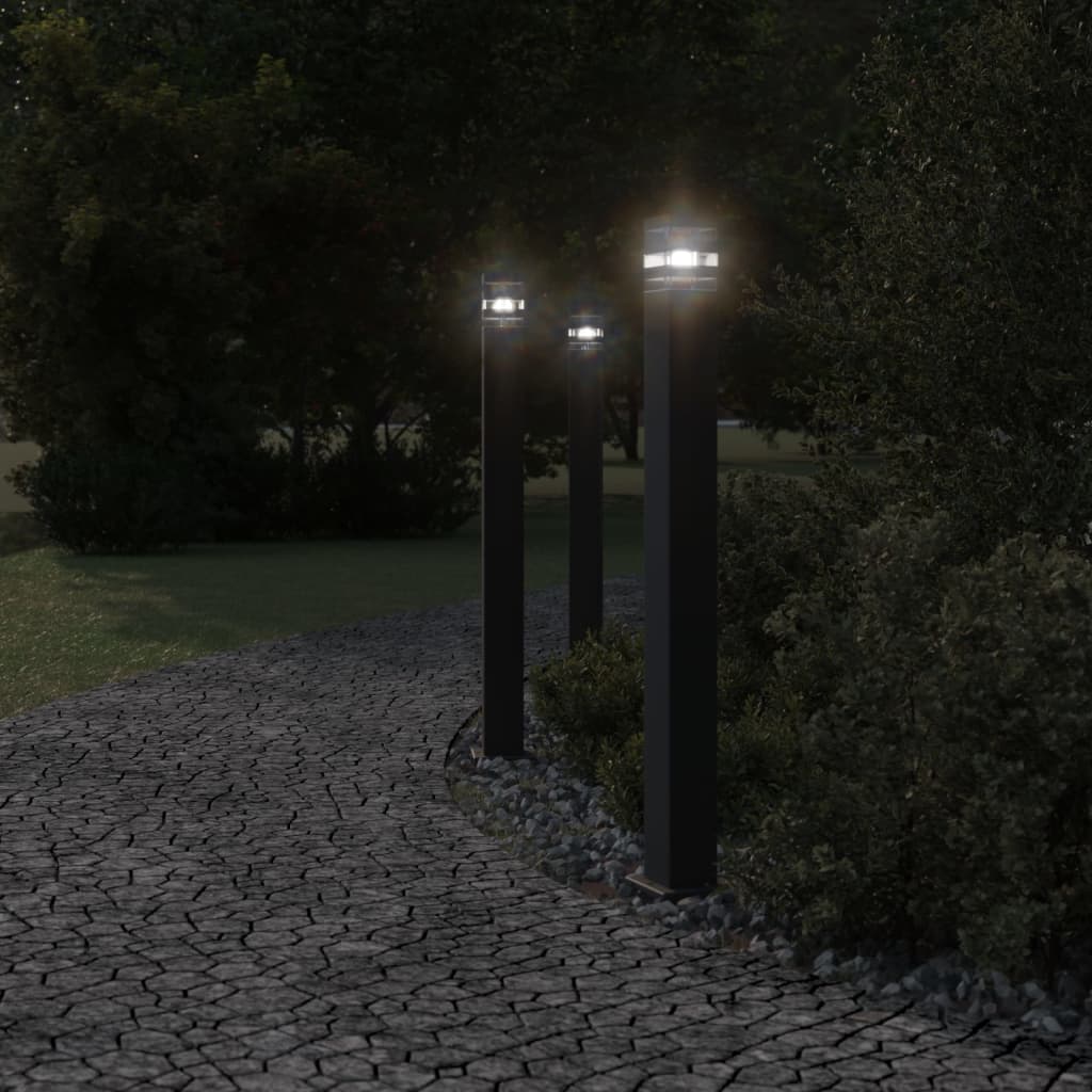 Vidaxl vloerlampen voor buiten 3 st 110 cm aluminium zwart