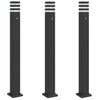 Vidaxl vloerlampen voor buiten 3 st met sensor 110 cm aluminium zwart