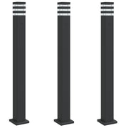 Vidaxl buitenvloerlampen 3 st met stopcontact 110 cm aluminium zwart - afbeelding 2