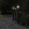 Vidaxl buitenvloerlampen 3 st met stopcontact 110 cm aluminium zwart