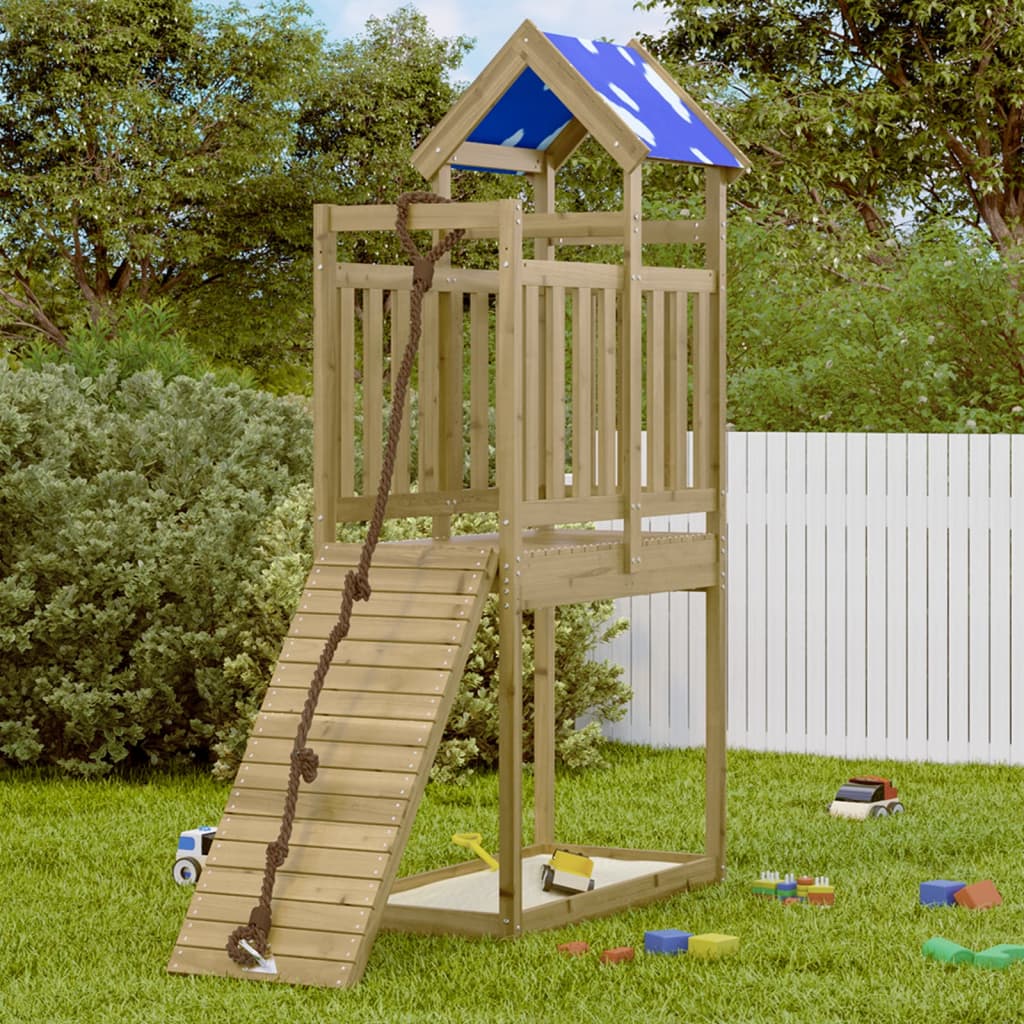 Vidaxl speeltoren 110,5x52,5x215 cm geïmpregneerd grenenhout
