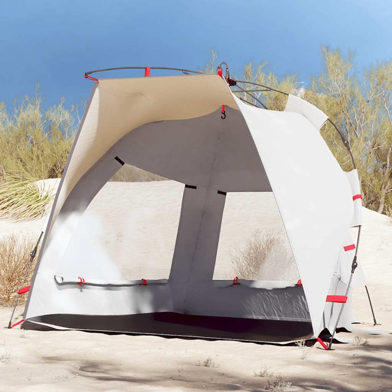 Vidaxl strandtent 2-persoons waterdicht snelontgrendeling grijs