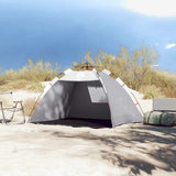 Vidaxl strandtent 2-persoons waterdicht snelontgrendeling grijs - afbeelding 3