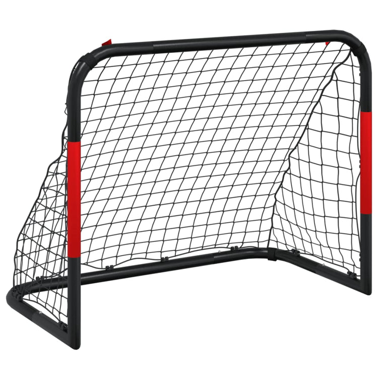 Vidaxl voetbaldoel met net 90x48x71 cm staal rood en zwart