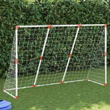 Vidaxl kindervoetbaldoel met ballen 2-in-1 184x64x124 cm wit - afbeelding 1