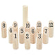 Vidaxl 13-delige nummerkubb spelset met draagtas massief grenenhout