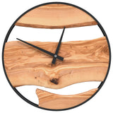 Vidaxl wandklok ø35 cm ijzer en olijfhout bruin - afbeelding 2