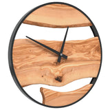 Vidaxl wandklok ø35 cm ijzer en olijfhout bruin - afbeelding 3