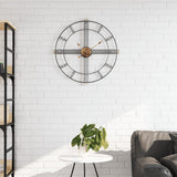 Vidaxl wandklok ø60 cm ijzer zwart - afbeelding 1