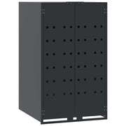 Vidaxl opbergruimte voor enkele afvalbak antraciet 69x79x117 cm staal - afbeelding 2