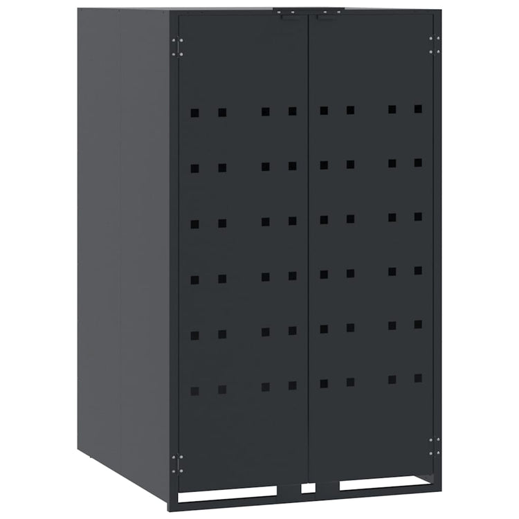 Vidaxl opbergruimte voor enkele afvalbak antraciet 69x79x117 cm staal