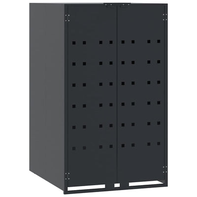 Vidaxl opbergruimte voor enkele afvalbak antraciet 69x79x117 cm staal