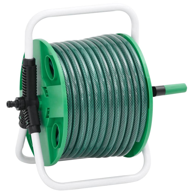 Vidaxl slanghaspel met 30 m slang vrijstaand pvc groen