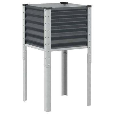 Vidaxl plantenbak antraciet 45x45x88 cm staal