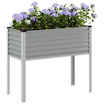 Vidaxl plantenbak 100x41x90 cm staal grijs