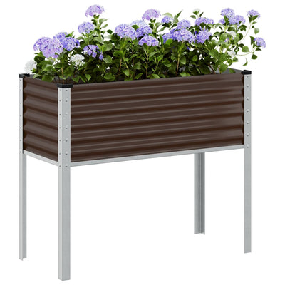 Vidaxl plantenbak 100x41x90 cm staal bruin