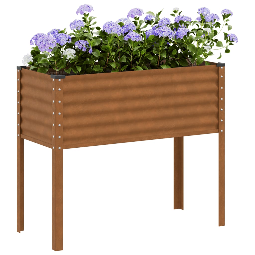 Vidaxl plantenbak 100x41x90 cm weervast staal