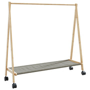 Vidaxl kledingrek met schappen en wielen 106x34x106,5 cm bamboe - afbeelding 1