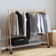 Vidaxl kledingrek met schappen en wielen 106x34x106,5 cm bamboe - afbeelding 3