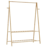 Vidaxl kledingrek met schappen 132x45,5x150,5 cm bamboe - afbeelding 2